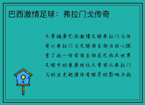 巴西激情足球：弗拉门戈传奇